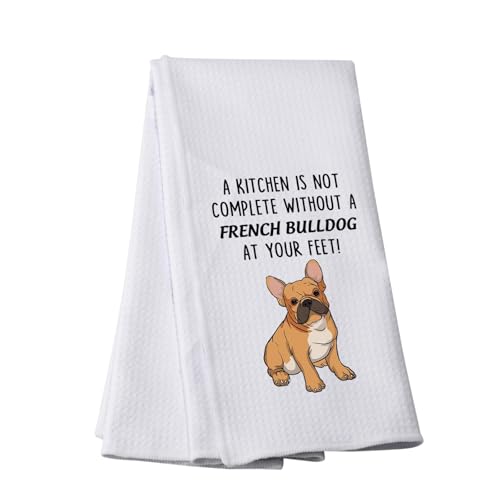 Funny French Bulldog Kitchen Towel - Owner Decor and Lover Gift (FRENCH-BULLDOG-t), French -Bulldog-t, 40.5 x 61 cm