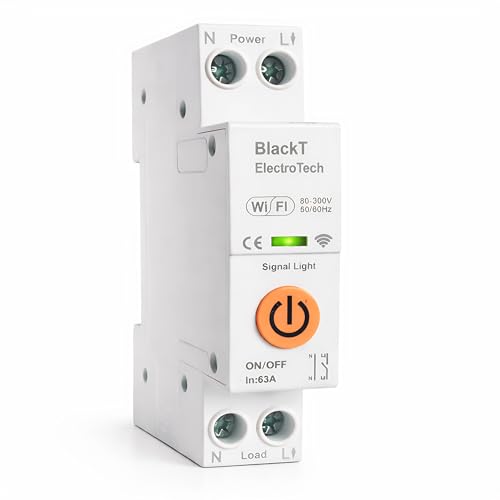 Image of Blackt Electrotech BT74DNF 63A WiFi Smart Circuit Breaker Switch - 90-250V DIN Rail Mount Heavy-Duty Inline Remote Controller & Loop Timer Smart Life