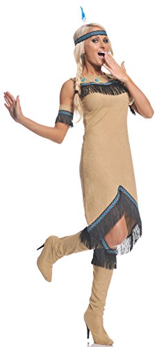 Underwraps Costumes Women's Native Indian Costumes - Maiden, Tan/Brown/Turquoise, Large #TOP25