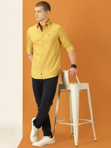 Image of Thomas Scott Men's Cricket Club Collection Classic Regular Fit Twill Shirt | 100% Cotton Long Sleeve Solid Shirt with Button Down Collar (Available in Plus Size)