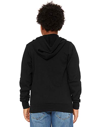 BELLA + CANVAS Youth Sponge Fleece Full-Zip Hoodie M Black2