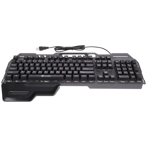 Tofficu Clavier USB Filaire 104 Touches LED Rétroéclairé pour Gaming Ergonomique Bureau avec Repose-Poignets Amovible Noir Conçu pour Joueurs Adultes