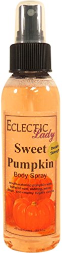 Eclectic Lady Sweet Pumpkin Body Spray, Double Strength, 4 ounces, Body Mist for Women with Clean, Light & Gentle Fragrance, Cologne with Soft, Subtle Aroma For Daily Use