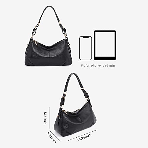 Kattee Soft Leather Hobo Handbags for Women, Genuine Top Handle Bags Vintage Shoulder Purses