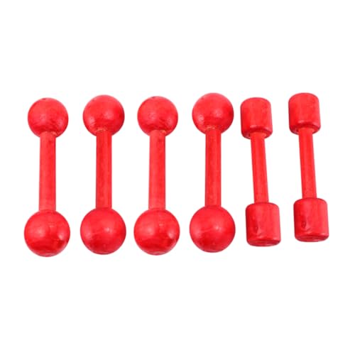 BESPORTBLE 6 Piezas Mancuerna De Madera Tire Hacia Arriba De La Barra Juguete Barra Ajustable Agarre Punto Equipo De Gimnasio Peso Pesas Pesas Pinza Desencadenar Levantamiento Gimnasia Rojo