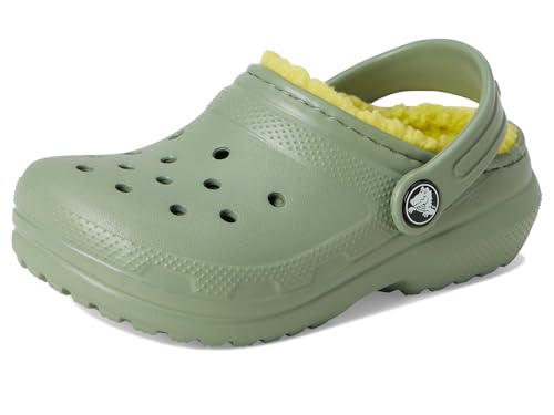 Crocs Unisex Kids Clog,Classic Lined Clog T,Moss,10 UK Child