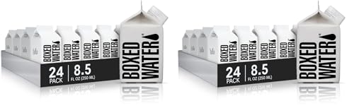 Image of Boxed Water 8.5 oz. (48 Pack) - Purified Drinking Water in 92% Plant-Based Boxes - 100% Recyclable, BPA-Free, Refillable /Reusable Cartons - More Sustainable than Plastic Bottled Water,