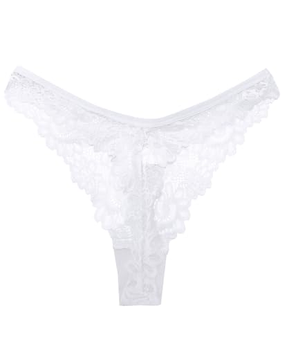 Murimia Sexy Seamless Thongs for Women Lace Underwear Breathable Low Rise T-Back Panties 1-5 Pack2