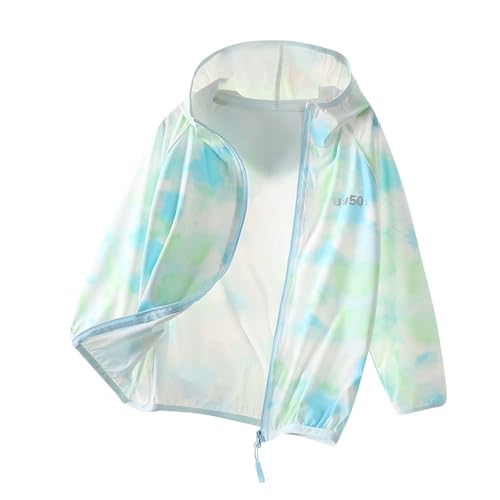 Girls Rash Guard Long Sleeve Athletic Shirts for Girls UPF 50+ Sun Protection Hoodie Jackets Quick Dry Lightweight Cooling SPF UV Shirts Going Out Clothes 01# Light Blue 10 Years