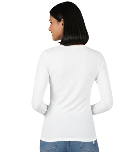 Image of HELGA Ivano Women's Organic Cotton Full Sleeve T-Shirt | Super Combed Cotton Rich | Plain Round Neck | Soft, Breathable, Eco-Friendly Casual Top for Everyday Wear