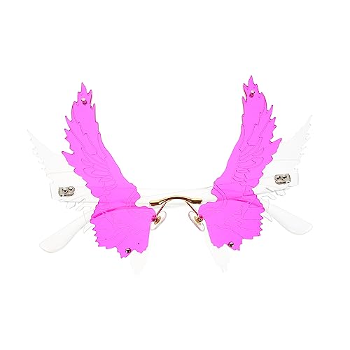 FOMIYES Year Party Glasses Irregular Sunglasses Blue Light Filter Unisex Rimless Glasses Photo Booth Props