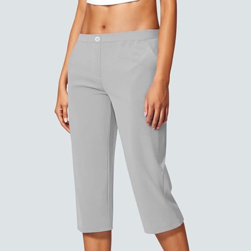 Capri Pants for Women Stretch High Waisted Cropped Slacks Buiness Casual Work Trousers Summer Yoga Capris Dress Pant2