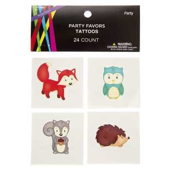 Woodland Critters Tattoos Party Favor Treat Bolsas Suministros