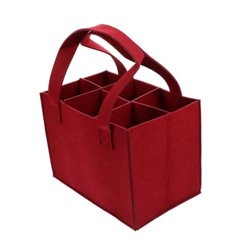 ROMISBABA Bolsa de Fieltro Roja para Botellas Porta Vino Portátil Resistente y Bolsa de Almacenamiento para Botellas de Vino Cerveza y Licores para Regalo