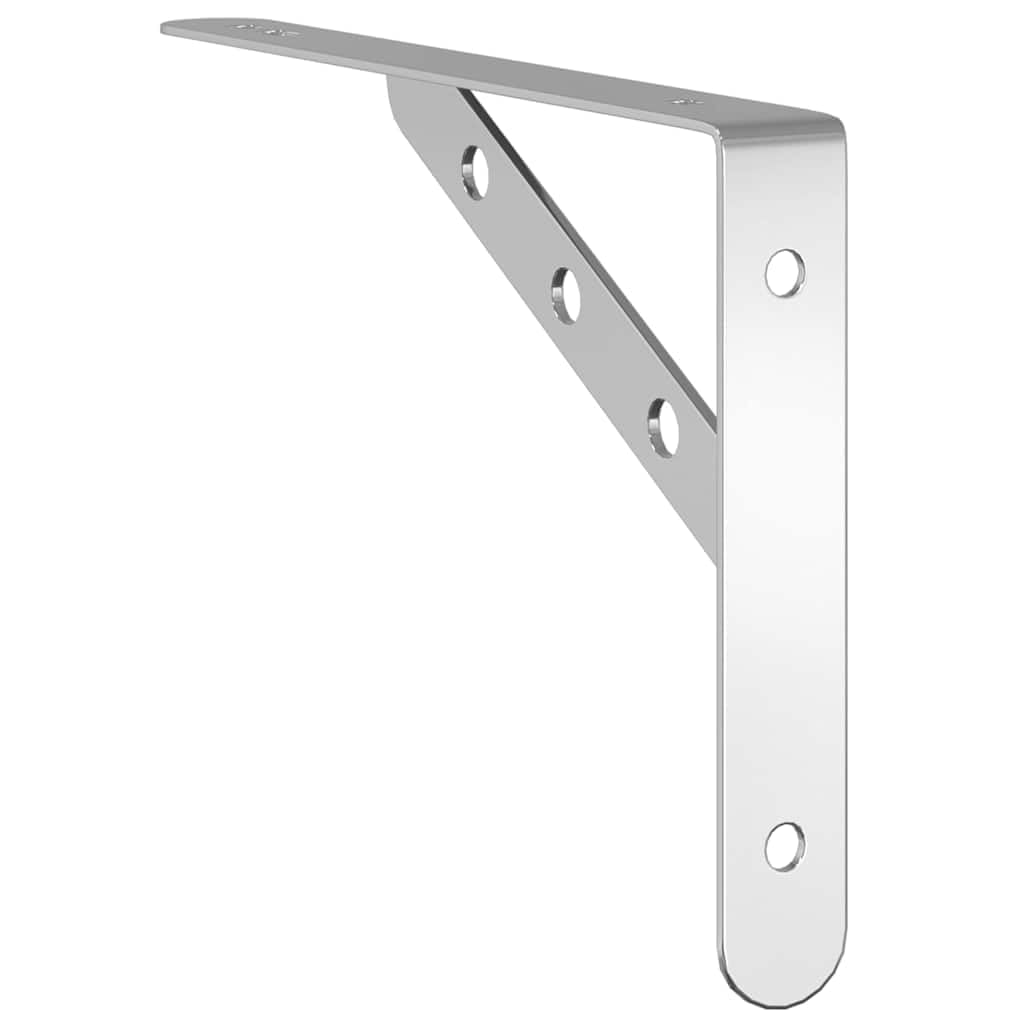 Soportes para estanterías (4 unidades, 23,5 x 2,5 x 15,5 cm, acero inoxidable, robusto, soporte de pared para estantes flotantes, consola de estantería, almacenamiento de garaje, capacidad de