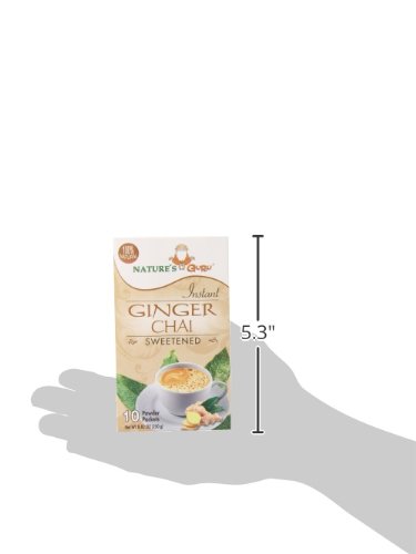 Nature's Guru Instant Ginger Chai Tea Drink Mix Sweetened 10 Count Single Serve On-The-Go Drink Packets (Pack Of 8) #TOP4