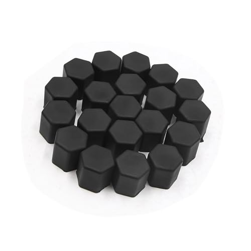 TUCKBOLD 20pcs 15mm Rubber Car Wheel Tire Tyre Nut Screw Lug Cover Caps Black Automotive Parts