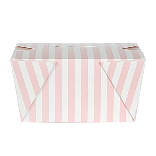 Restaurantware RWA0146PW-50 Bio Tek 5.1 X 4.1 X 2.6 Inch Food Containers, 50 Durable Takeaway Boxes - Disposable, Striped, Pink And White Paper 30 Ounce Takeout Boxes, Rectangle thumb #14