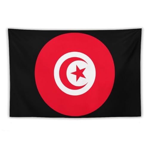 Drapeau de Tunisie tapisserie murale XingFox pour cacher un mur blanc de chambre vide