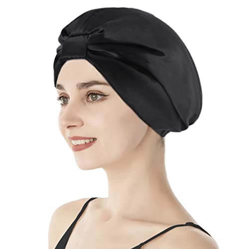 Feivea 22 Momme 100% Mulberry Silk Hair Wrap for Sleeping, Both Sides Silk Bonnet for Women Hair...