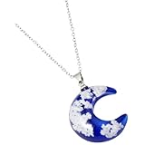 CIMAXIC Collar de Mujer Colgante de Luna Creciente Transparente, Resina Ligera, Cadena Ajustable de Clavícula, Joyería Delicada para Uso Diario y Obsequio Especial