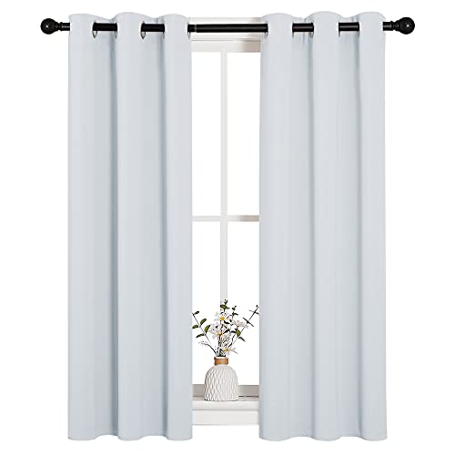 Image of NICETOWN Room Darkening Draperies Curtains Panels, 2 Panels, 29 by 40, Greyish White, Window Treatment Thermal Insulated Grommet Room Darkening Curtains /Drapes for Bedroom