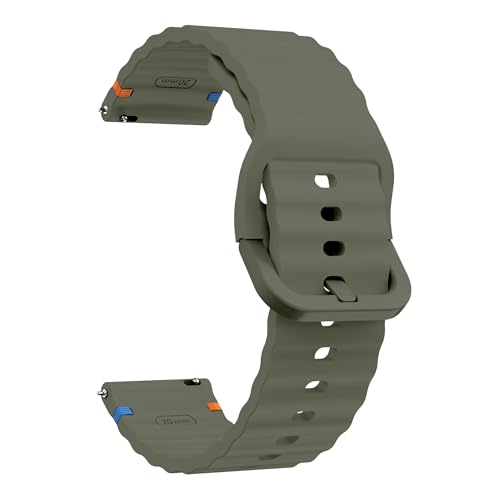 Image of YODI 22mm New Metal Buckle Original Colourful Stiching Points Silicone Strap Band Compatible with Amazfit GTR 2, GTR 2e, GTR 47MM / Noise Fit Endure, Fit Evolve, Fit Active Smartwatch Bands