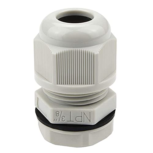 Image of XHF 2 Pcs 3 /4 inch IP68 Strain Relief Nylon Cord Grip Waterproof NPT Cable Glands Adjustable UL Listed and RoHS Compliant (Grey)