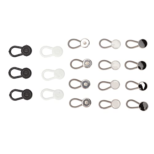 flexman 18Pcs Shirt Collar Button Extender, Portable Multifunctional Tunable Collar Neck Button Extender for Mens Shirts Dresses Pants Jackets Collars Pants