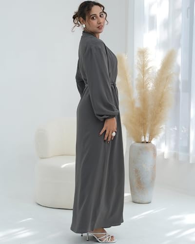 Women's Muslim Dress Two Pieces Set Islamic Prayer Abaya Modest Solid Color Muslim Outfits