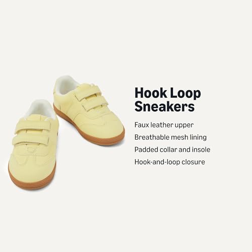 Image of Amazon Essentials x Sofia Grainge Unisex Kids and Toddlers' Hook and Loop Sneakers with Rubber Sole