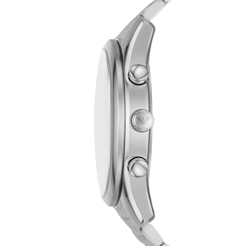 Image of Emporio Armani Stainless Steel Analog Blue Dial Men's Watch-Ar11582, Band Color:Silver