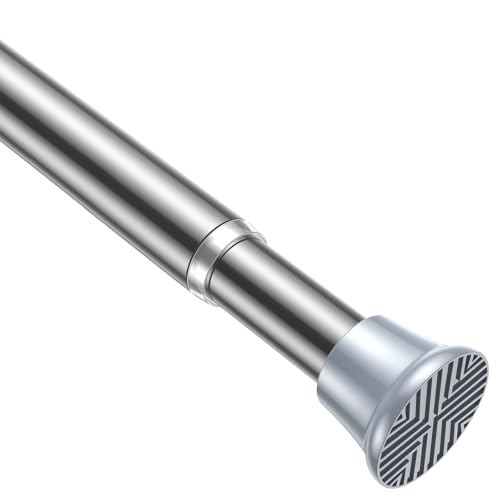 Image of AIZESI Silver Spring Tension Curtain Rod, 31-77in, Adjustable, No-Drill | Adjustable No Dril