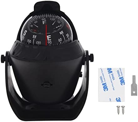 ITYAGUY Marine Boat Compass LED Light Navigation Pivoting Electronic Sea Compass Automotive High Precision Compass for Sailing Boat Car Truck (Black)