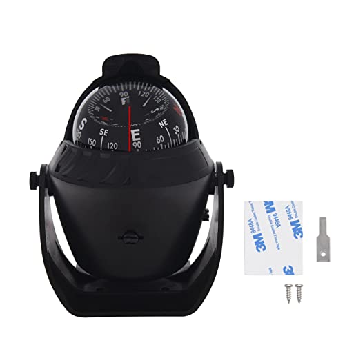 Ityaguy Marine Boat Compass Led Light Navigation Pivoting Electronic Sea Compass Automotive High Precision Compass For Sailing Boat Car Truck (Black) #TOP2