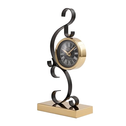 Image of Decor de Maison Handcrafted Stellar Mirage Luxury Table Clock for Livingroom,Bedroom,Studyroom | Desk /Table Clocks for Home Decor | Silent Analog Table Clock | Best for Gifting (Gold)