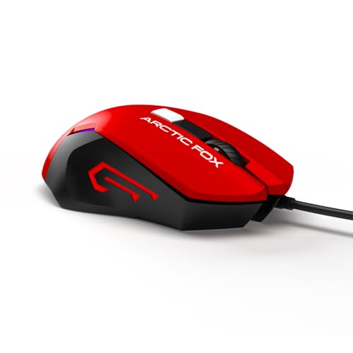 Image of Arctic Fox Wired USB Gaming Mouse with Breathing Lights and DPI Upto 3600 (Crimson Red)