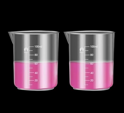 Image of Plastic Measuring Cups Graduated Epoxy Resin Mixing Cups, Small Beaker, Plastic Measuring Cup for Epoxy Resin, Paint, Art Craft, Soap Candle Tumbler Making (2, 100ml)