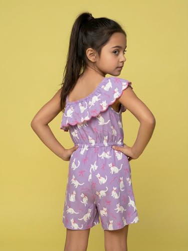 Image of Nautinati Girls Single-Strap Printed Jumpsuit with Assymetric Neckline | Age 2-10 Years