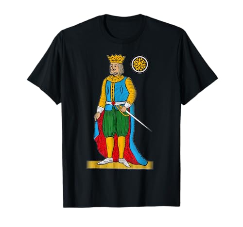 King of Denari Neapolitan Cards Vintage Italian Design T-Shirt