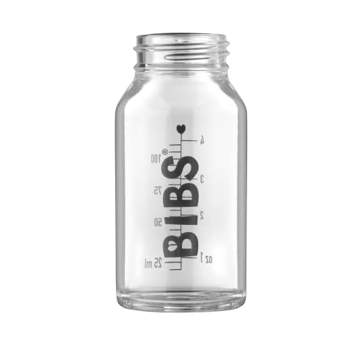BIBS Glass Bottle - Part of Set. Mix and Match with BIBS Colorful Bottle Kits., 110 ml, Single Glass Bottle