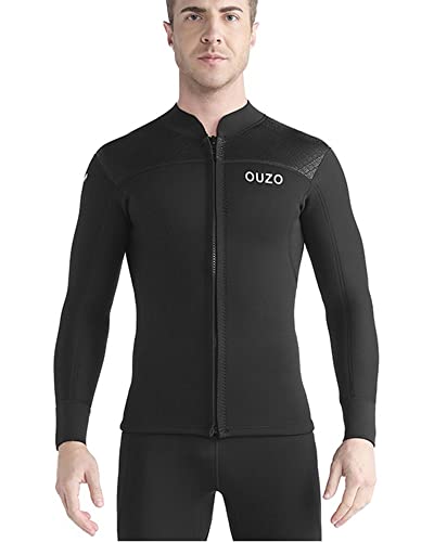 Chaqueta de Neopreno para Hombre, Traje de Buceo de 3MM con Cremallera Frontal y Mangas Largas para Buceo, Surf y Natación miniatura 2