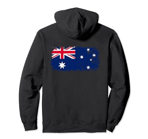 Bandera de Australia Vintage Weathered Sign Style Print Sudadera con Capucha