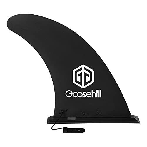 Goosehill 9″ SUP Fin, Paddle Board Fin Replacement, Quick Release Slide in Center Fin for Inflatable Paddleboard, Black, 1 Pack