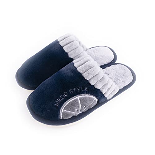 R-ISLAND Zapatillas casa mujer,Zapatillas de invierno para mujer,Comodo y Ligero,Mantener calientes y Anti-Frio.. (Azul 1, numeric_37)
