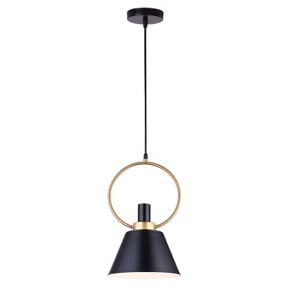 SYAXVOM Farmhouse Green Dome Chandelier Lighting Fixture for Kitchen Island - Retro Minimalist Design(Noir)