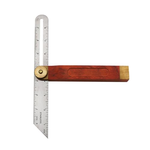 Regla ajustable T-Bevel para carpintería con perilla de madera miniatura 1