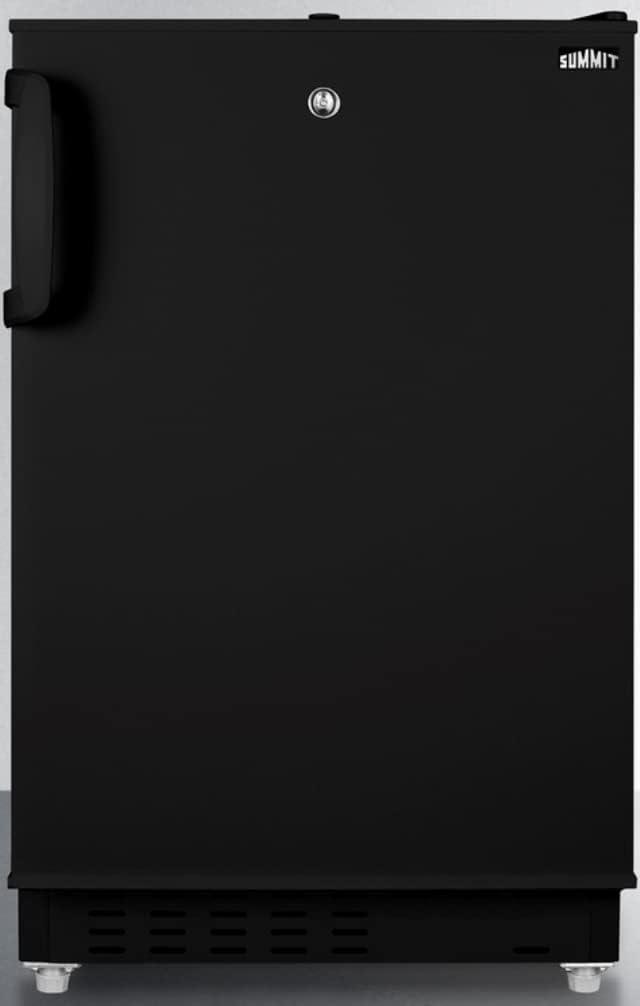 Summit Appliance ALRF49B Built-in Undercounter ADA Compliant Refrigerator-Freezer in Black for Residential Use, Manual Defrost, Glass Shelves, Adjustable Thermostat, Front Lock, and Door Storage