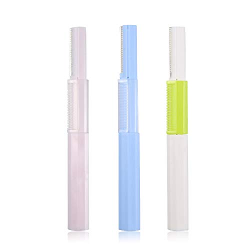 Matgicol Eyebrow Razor for Women Exfoliating Facial Razor Facial Shaver Touch-Up Eyebrow Trimmer Multipurpose Dermaplaning Tool with Precision Cover (3pcs)