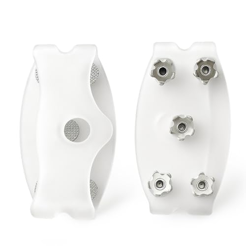 Antirutsch Spikes Glatteis, 2026 Neu Anti Rutsch Schuhspikes, Ice Schuhkrallen mit 5 Zähne Universal Non-Slip Gripper Spikes Antirutsch Spikes zum Überziehen Ice Grips für Schuhe Stiefel (2, Weiß)